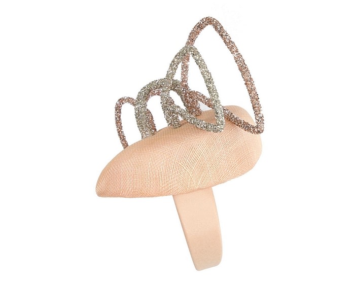 Fascinators Online - Bespoke peach pillbox with bow by Fillies Collection