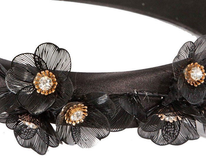 Australian Made Black floral fascinator headband - Image 3