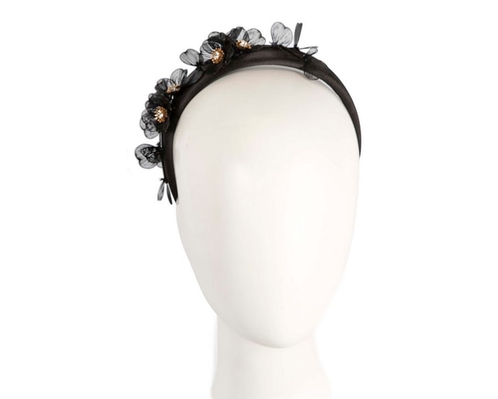 Australian Made Black floral fascinator headband