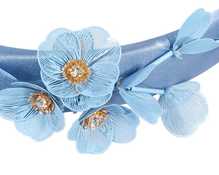 Australian Made Light Blue floral fascinator headband - Image 3