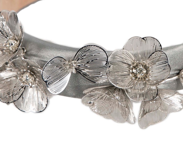 Australian Made Silver floral fascinator headband - Image 3