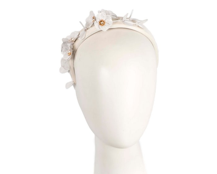 Australian Made White floral fascinator headband