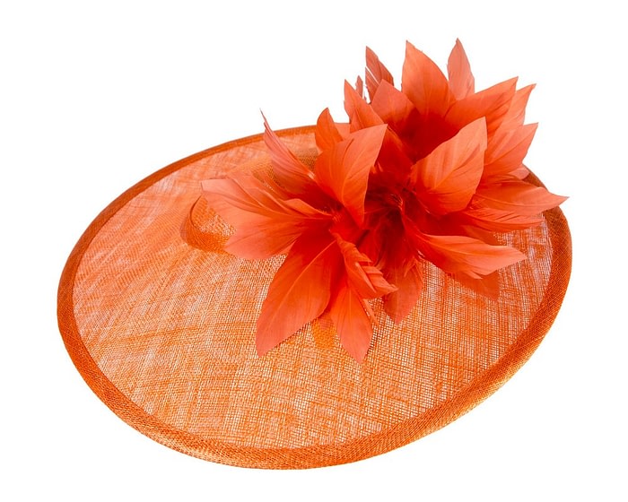 Large orange sinamay hat by Max Alexander - Image 3