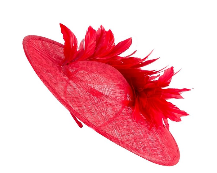 Large red sinamay hat by Max Alexander - Image 2