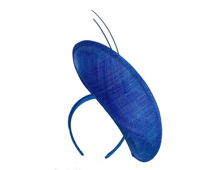 Bespoke royal blue sinamay fascinator by Max Alexander - Image 4