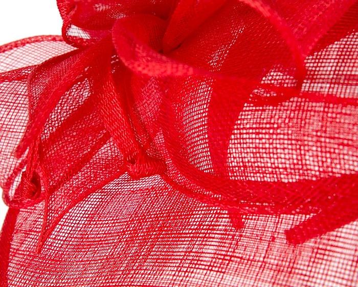 Wide brim red sinamay fascinator hat by Max Alexander - Image 5