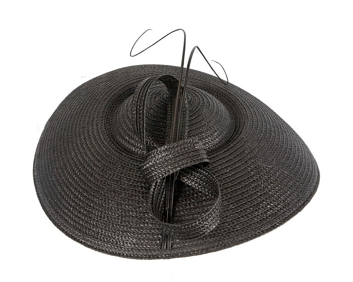 Black Max Alexander PU Braid Saucer Fascinator - Image 3