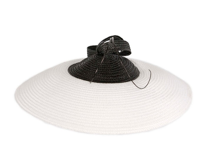 White & black Max Alexander PU Braid Saucer Fascinator - Image 6