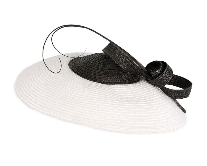 White & black Max Alexander PU Braid Saucer Fascinator - Image 4