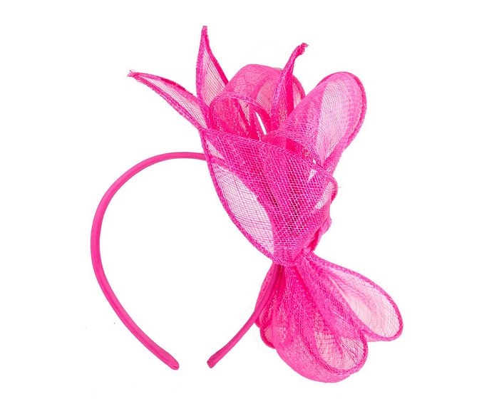 Max Alexander Elegant Fuchsia Sinamay Bow Headband - Image 4