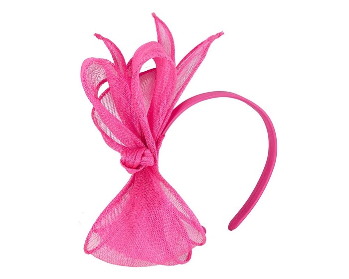 Max Alexander Elegant Fuchsia Sinamay Bow Headband - Image 2