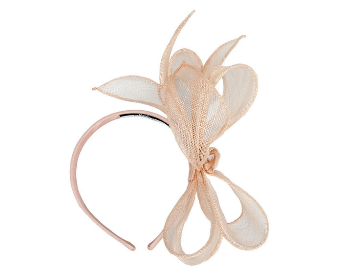 Max Alexander Elegant Nude Sinamay Bow Headband - Image 4