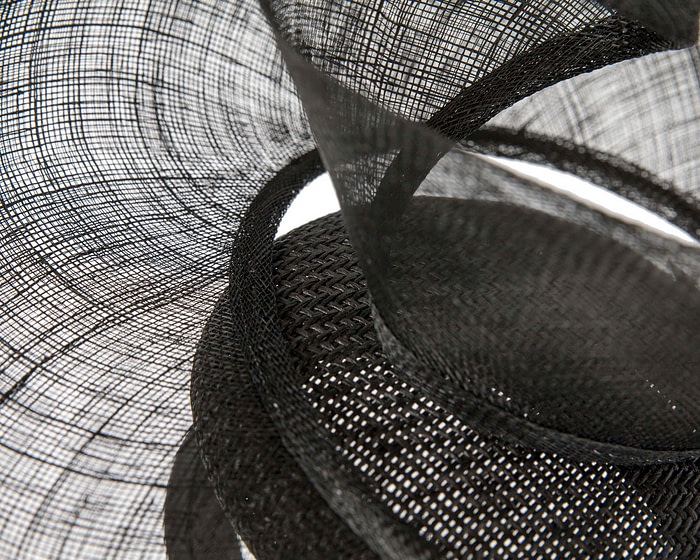 Bespoke black sinamay racing fascinator by Fillies Collection - Image 5