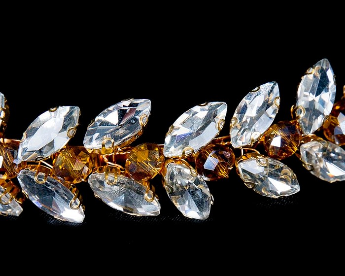Petite gold crystal fascinator headband - Image 3