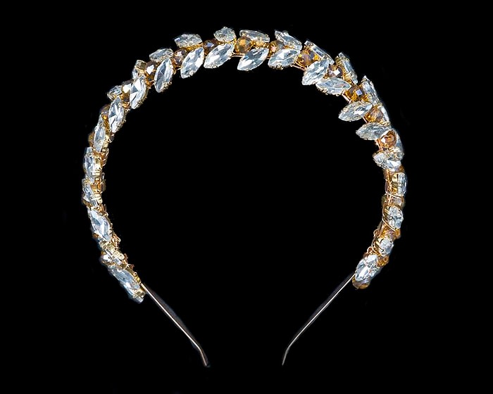 Petite gold crystal fascinator headband - Image 2