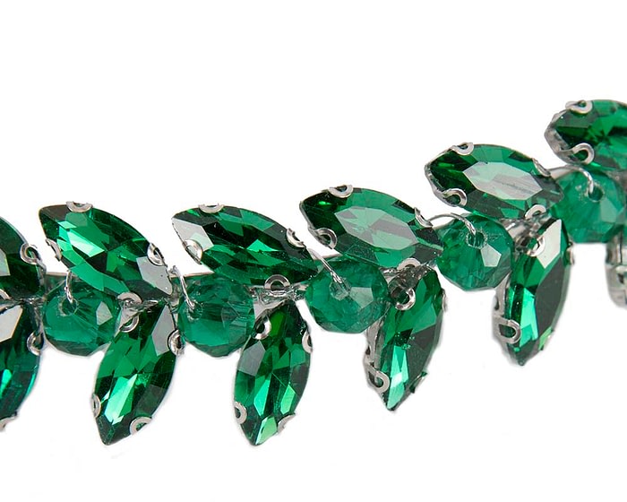 Petite green crystal fascinator headband - Image 3