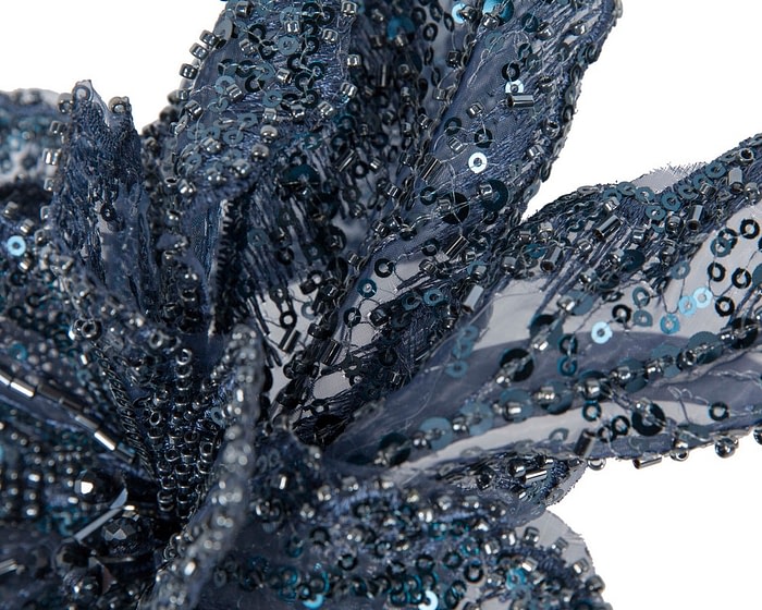 Australian made navy lace fascinator - Image 3