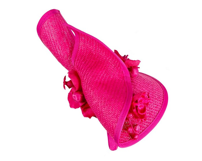 Fuchsia fascinator with orchid by Fillies Collection - Image 4