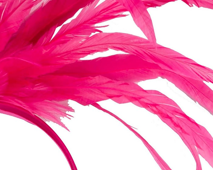 Large hot pink feathers fascinator headband - Image 3