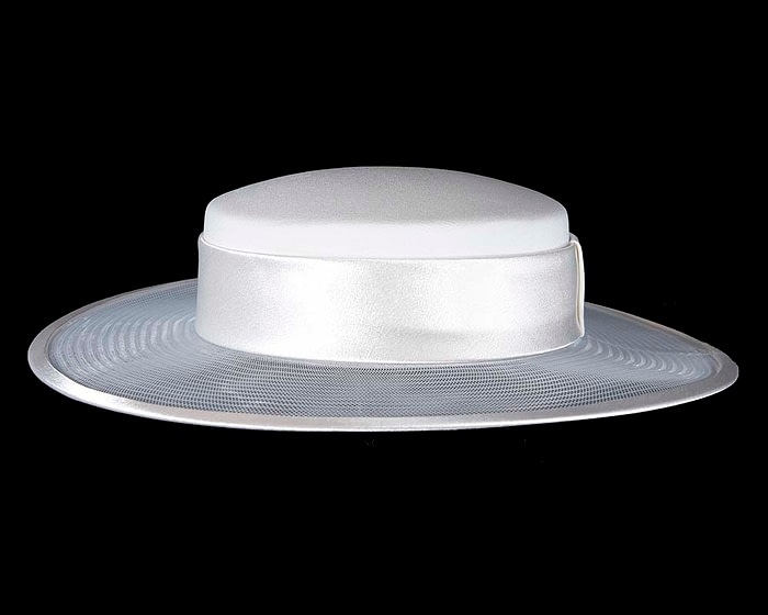 White boater hat by Cupids Millinery Melbourne - Image 3