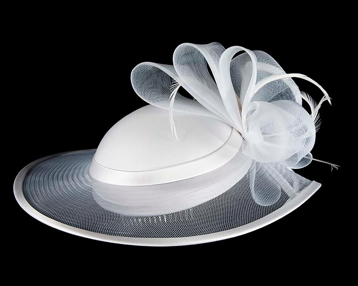 White custom made Mother of the Bride hat - Image 6