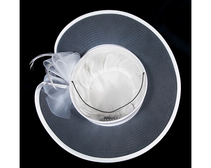 White custom made Mother of the Bride hat - Image 7