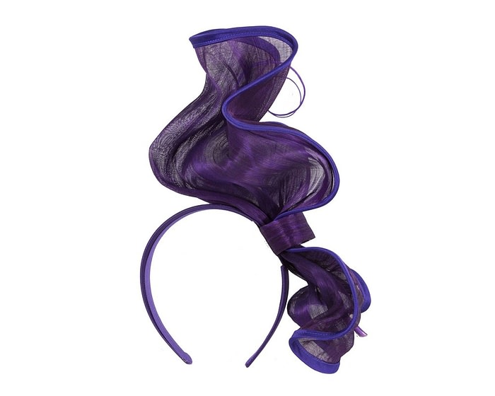 Twisted purple racing fascinator by Fillies Collection - Image 4