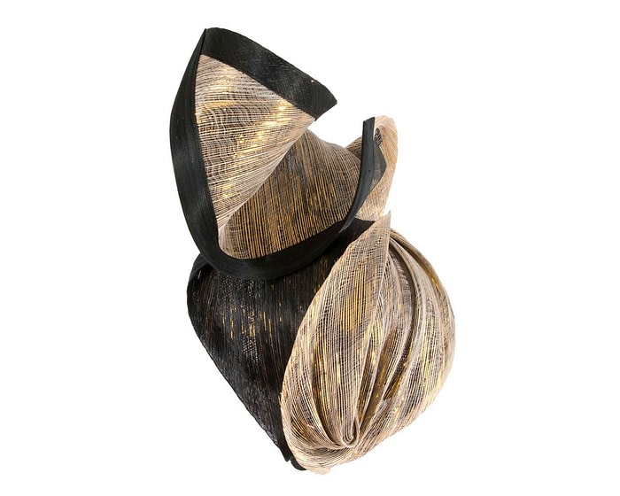 Bespoke black & gold racing fascinator by Fillies Collection - Image 3