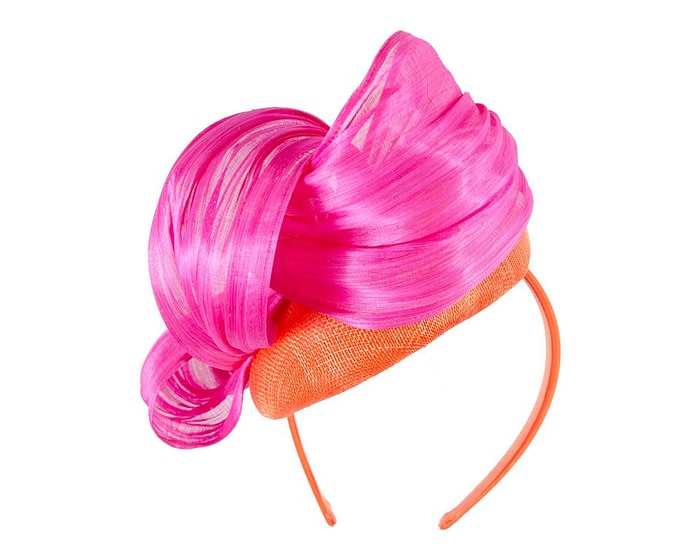 Orange & hot pink pillbox with bow by Fillies Collection S307 - Image 6