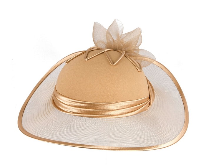 Custom Made Gold Special Occasion Hat - Image 4