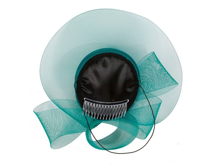 Teal green custom made Mother of the Bride cocktail hat - Image 5