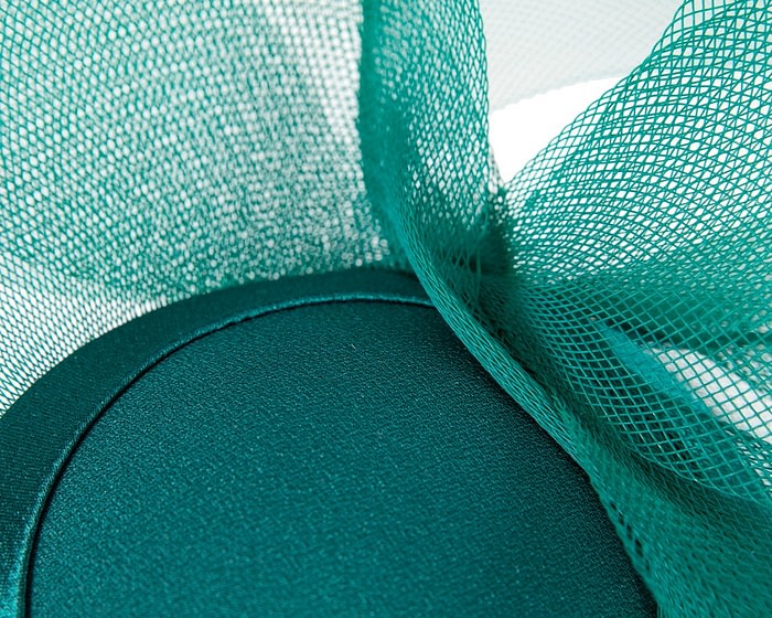 Teal green custom made Mother of the Bride cocktail hat - Image 4