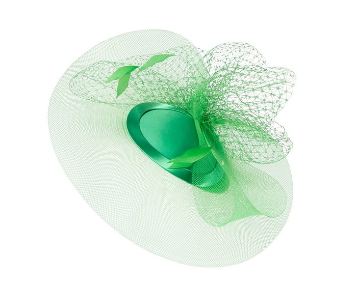 Lime green custom made cocktail hat - Image 2