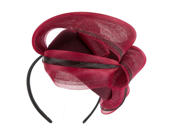 Large wine winter racing fascinator by Fillies Collection - Image 6