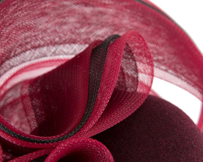 Large wine winter racing fascinator by Fillies Collection - Image 5