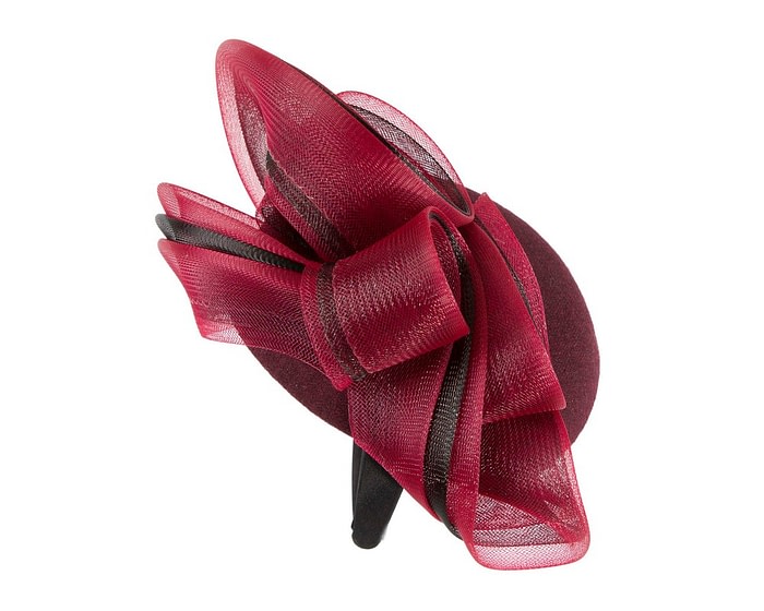 Large wine winter racing fascinator by Fillies Collection - Image 4