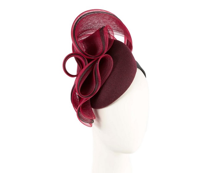 Large wine winter racing fascinator by Fillies Collection