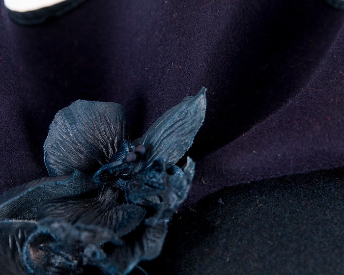 Bespoke navy racing fascinator by Fillies Collection - Image 5