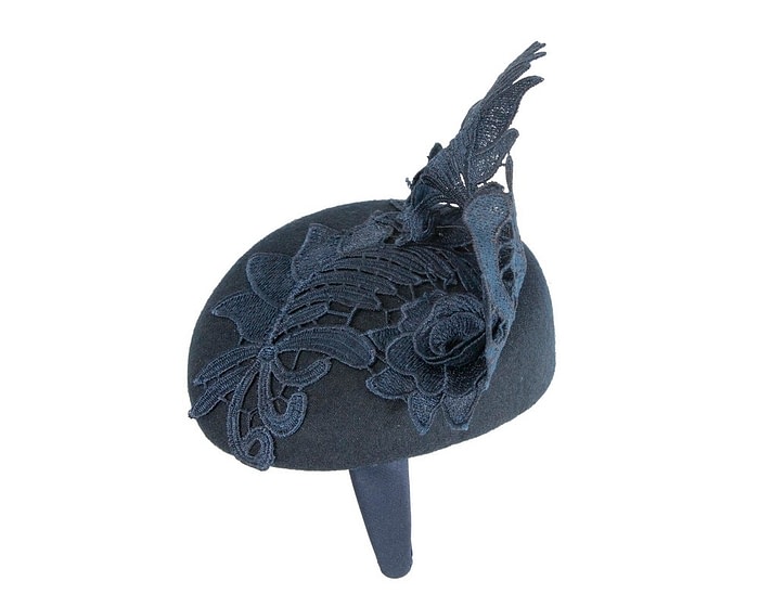 Sophisticated Navy Pillbox Fascinator by Fillies Collection - Image 3