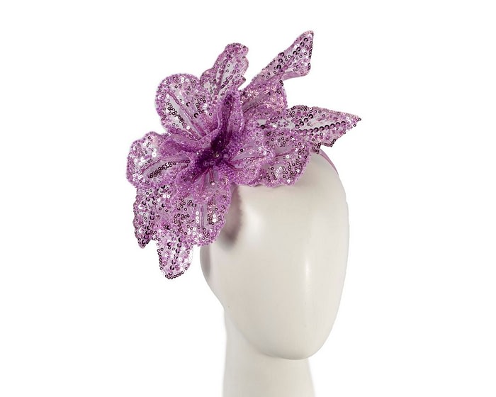 Sparkling Lilac Fascinator with Sequins by Fillies Collection