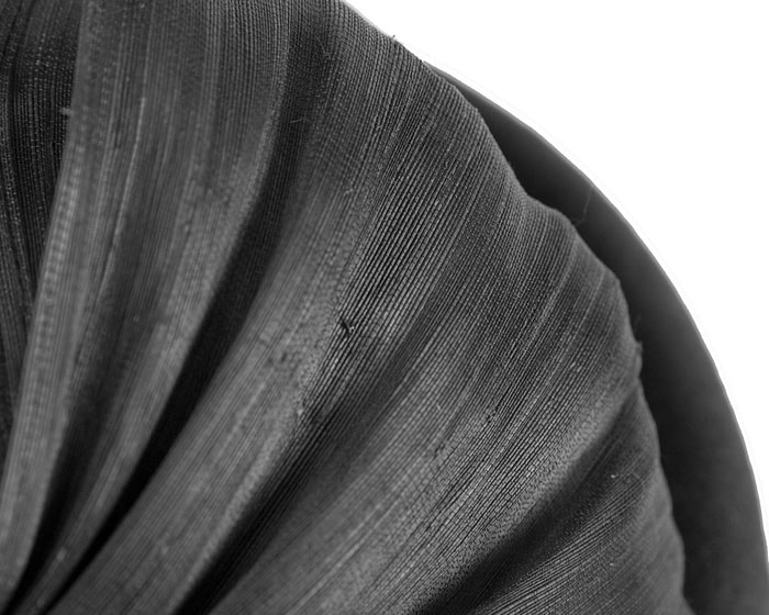 Bold Black Felt Hat with Silk Abaca Bow - Image 5