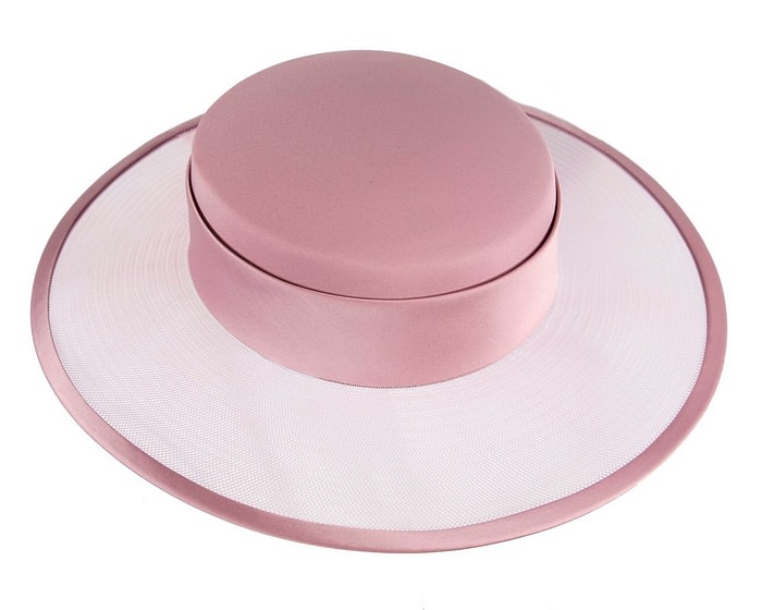 Dusty Pink boater hat by Cupids Millinery Melbourne - Image 3