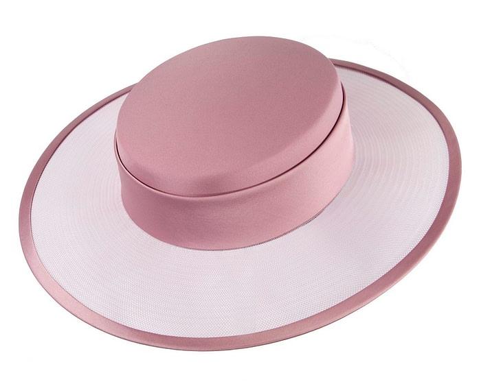 Dusty Pink boater hat by Cupids Millinery Melbourne - Image 2
