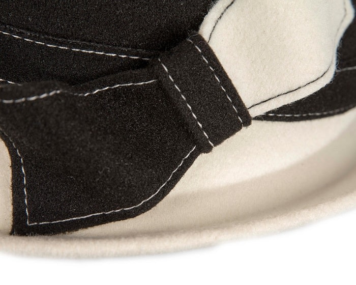 Black and Cream two-tone winter fashion hat - Image 5