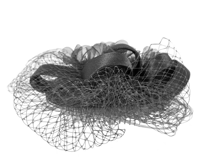 Custom made black cocktail hat by Cupids Millinery - Image 5