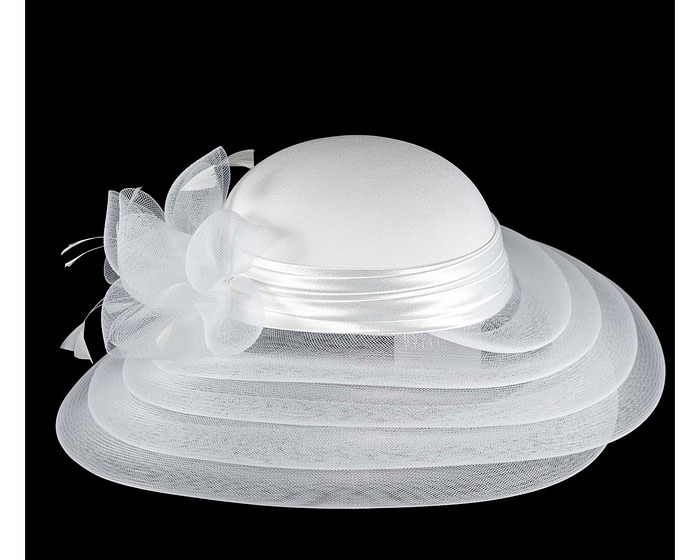 White custom made Mother of the Bride hat - Image 4