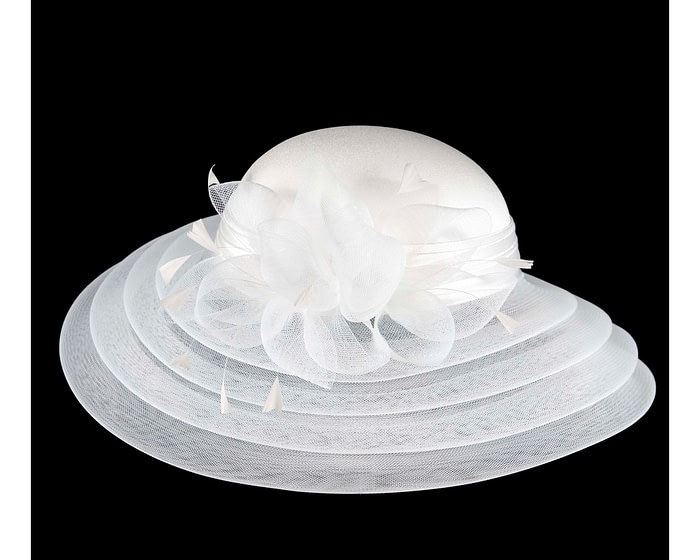 White custom made Mother of the Bride hat - Image 3