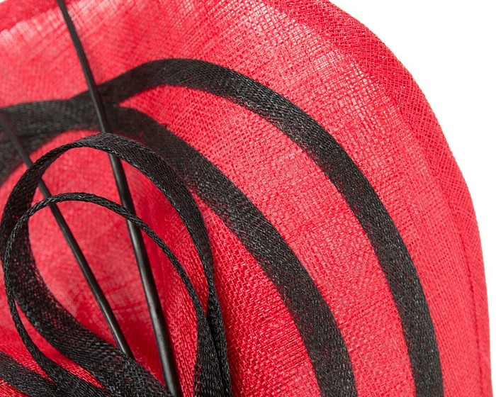 Elegant Red and Black Sinamay Fascinator by Max Alexander - Image 3