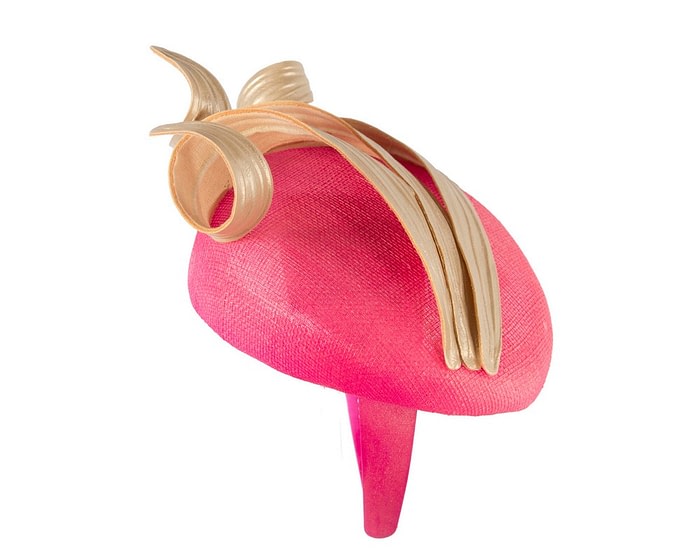 Bespoke hot pink & gold racing fascinator by Fillies Collection - Image 4