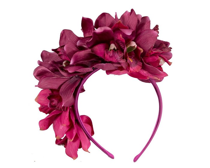 Floral Wine-Colored Fascinator - Max Alexander - Image 2